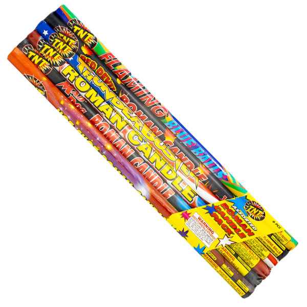 Firework Roman Candles Assorted 6 Pak Candles