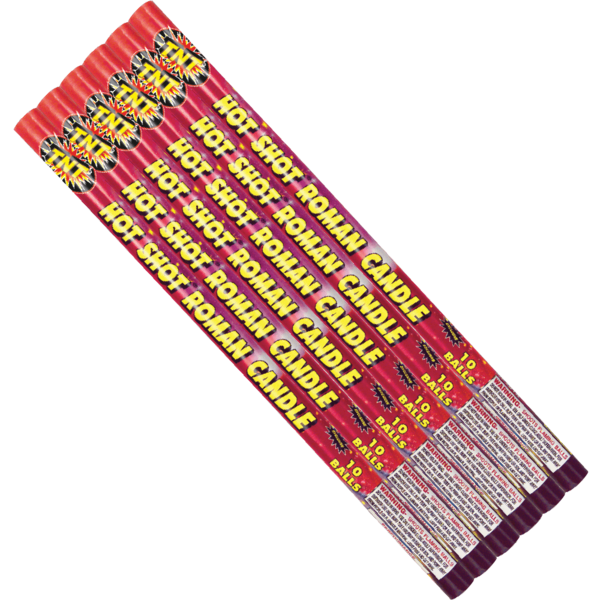 Firework Roman Candles 10 Ball Hot Shot Crackling