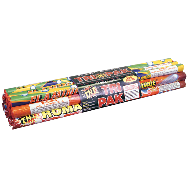 Firework Roman Candles 10 Ball Assorted Tri Pak