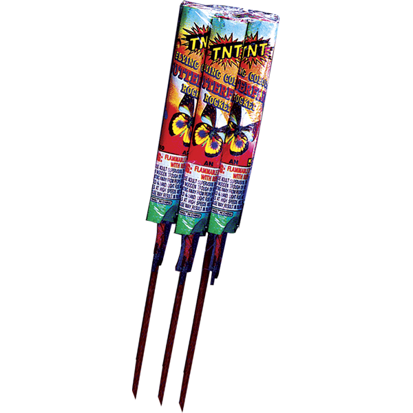 Firework Rockets & Missiles Flying Color Butterflies Rocket