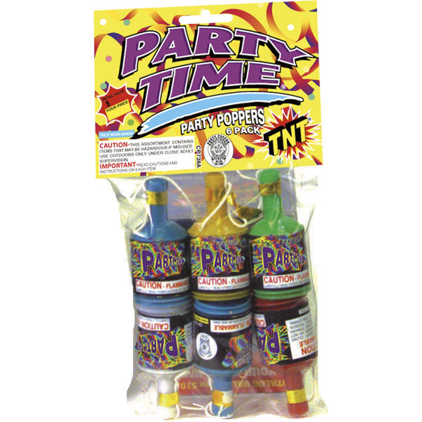 Firework Confetti & Streamers Party Time Party Poppers 