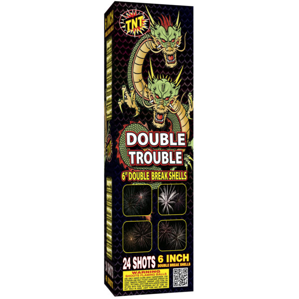 500 Gram Firework Reloadables Double Trouble 6" Double Break Canister Shells