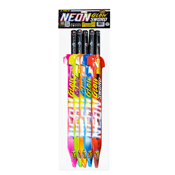 Firework Sparklers & Handheld Neon Glow Sword 5 Pack