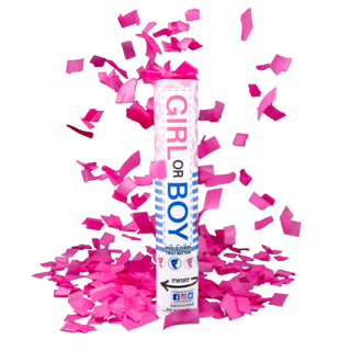 Firework Confetti & Streamers Gender Reveal Pink Confetti Cannon