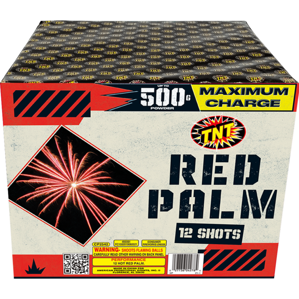 500 Gram Firework Finale Aerials Red Palm 12 Shot