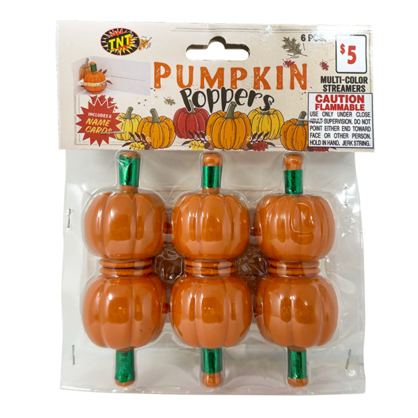 Firework Confetti & Streamers Pumpkin Poppers