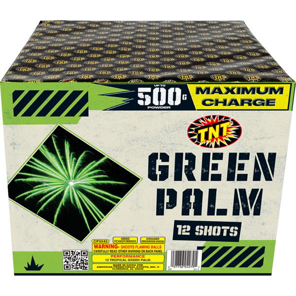 500 Gram Firework Finale Aerials Green Palm 12 Shot